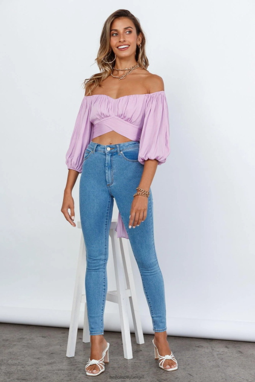 kleding Hello Molly levende pop crop top lila XR2L8488