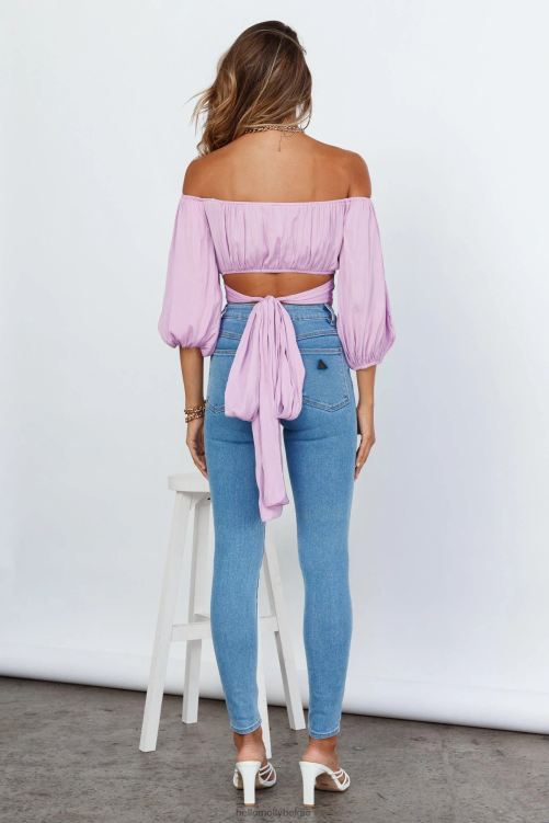 kleding Hello Molly levende pop crop top lila XR2L8488