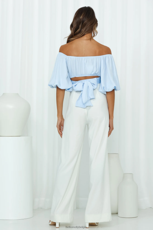 kleding Hello Molly levende pop crop top staalblauw XR2L8256