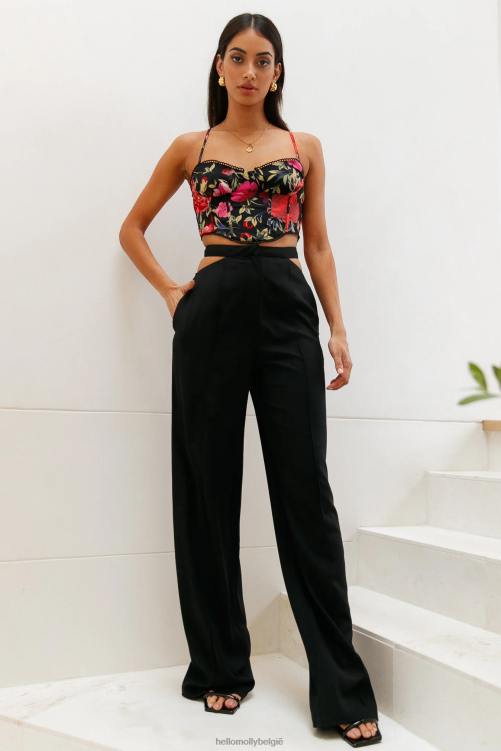 kleding Hello Molly mijn koningindom crop zwart XR2L8124