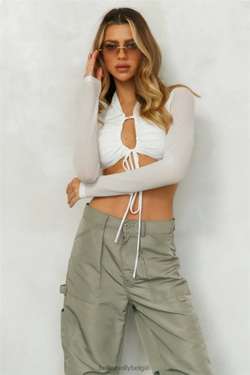kleding Hello Molly modus niet storen pure crop wit XR2L8225