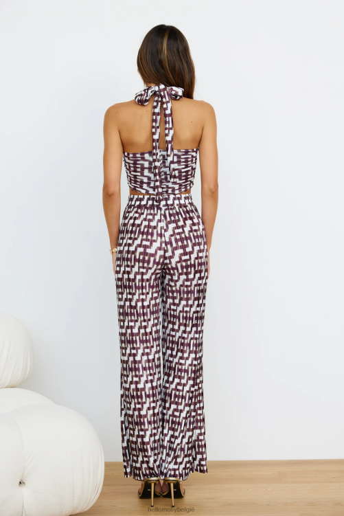 kleding Hello Molly mooie crop top bruin XR2L7994