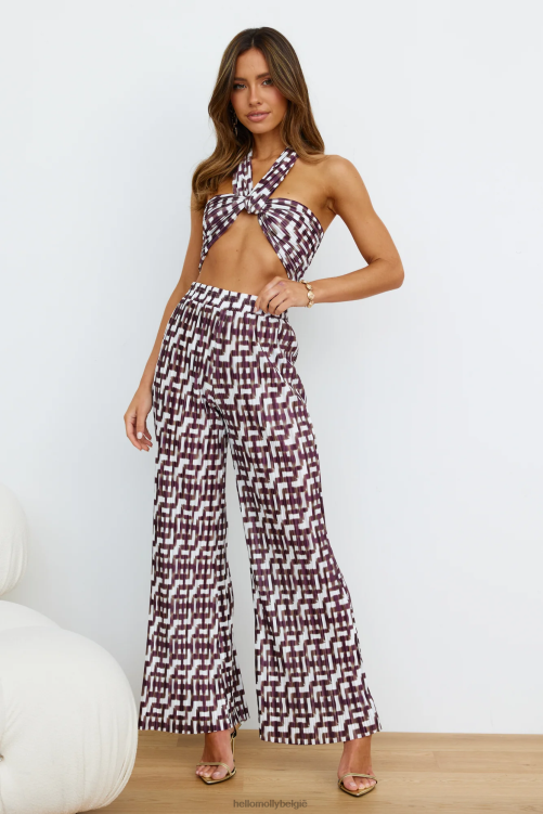 kleding Hello Molly mooie crop top bruin XR2L7994