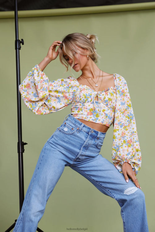 kleding Hello Molly naschoolse croptop groen XR2L8487