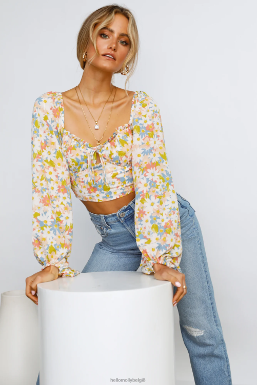 kleding Hello Molly naschoolse croptop groen XR2L8487