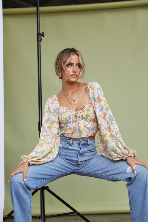 kleding Hello Molly naschoolse croptop groen XR2L8487