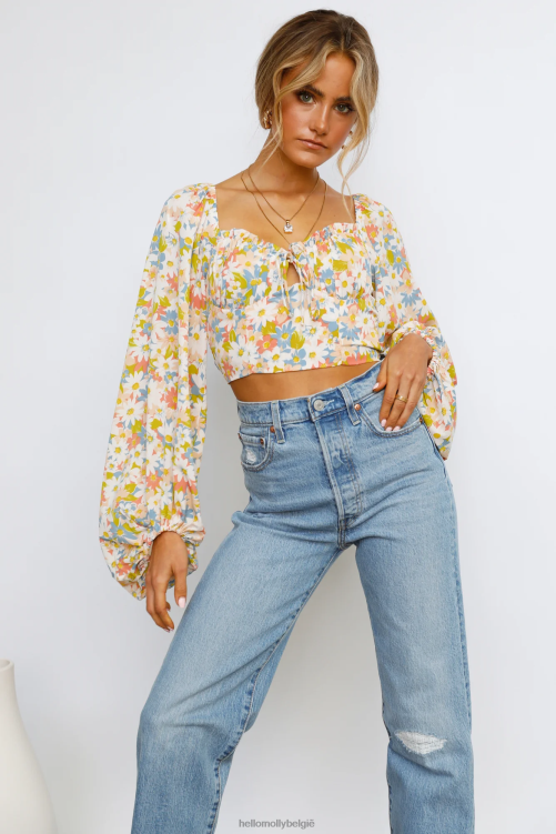 kleding Hello Molly naschoolse croptop groen XR2L8487