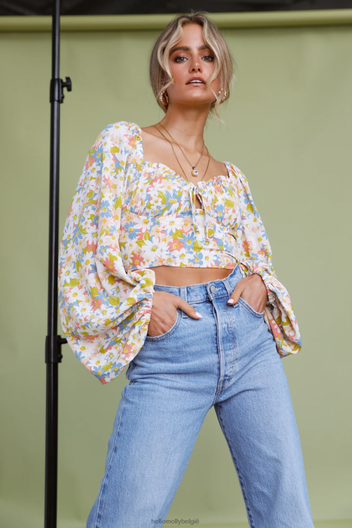 kleding Hello Molly naschoolse croptop groen XR2L8487