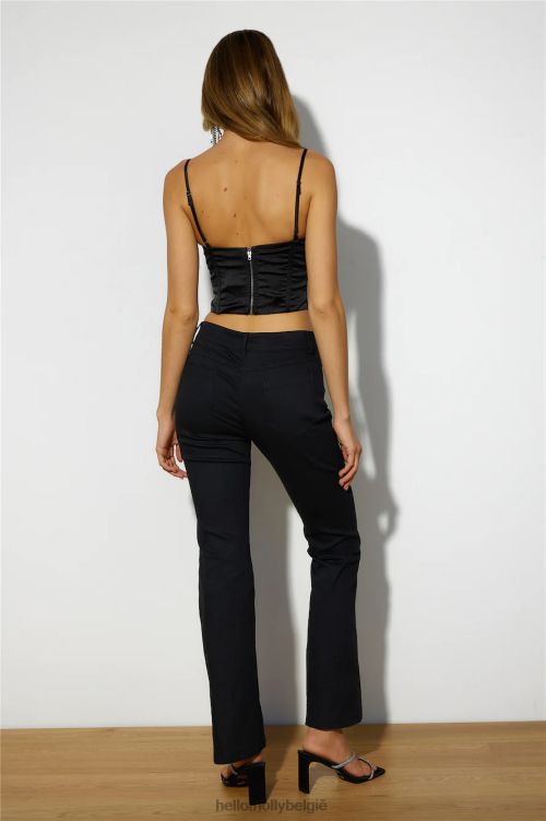 kleding Hello Molly nieuwe regels crop top zwart XR2L8164