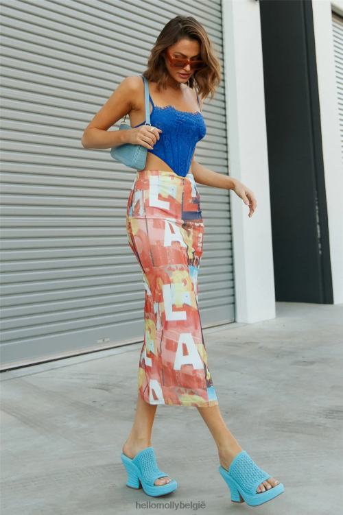 kleding Hello Molly no excuses kanten corset top blauw XR2L8264