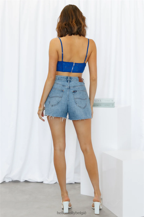 kleding Hello Molly no excuses kanten corset top blauw XR2L8264