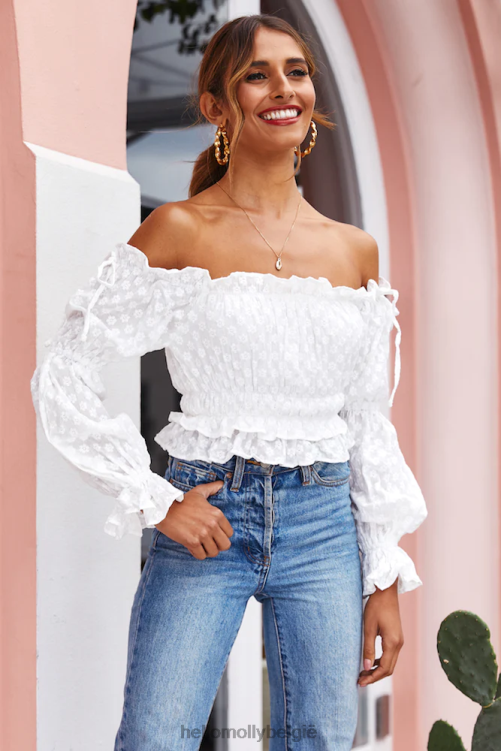 kleding Hello Molly over de weg crop top wit XR2L8097