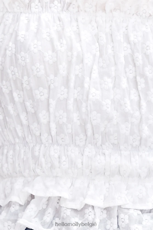 kleding Hello Molly over de weg crop top wit XR2L8097