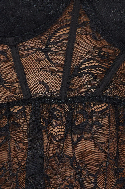 kleding Hello Molly romantic story kanten crop top zwart XR2L7966