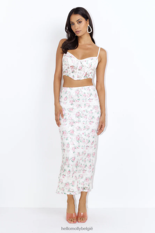 kleding Hello Molly sierlijk aanvoelende kanten crop top roze XR2L8056