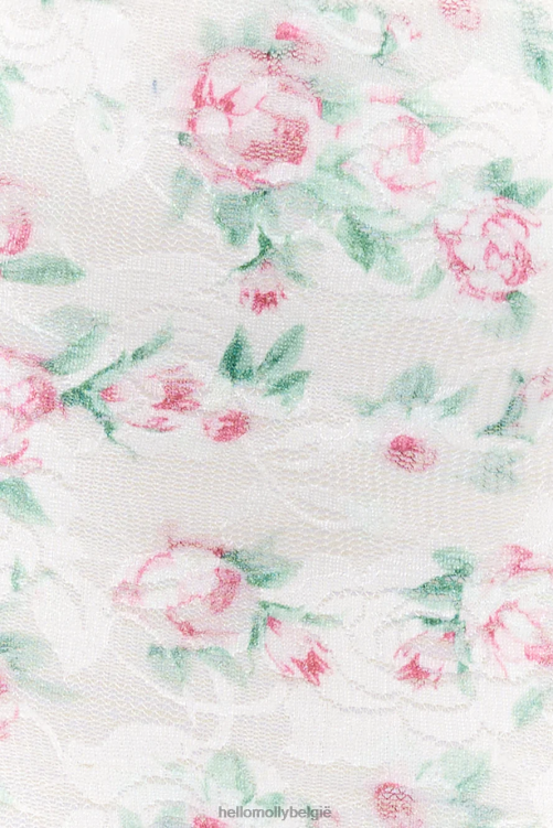 kleding Hello Molly sierlijk aanvoelende kanten crop top roze XR2L8056