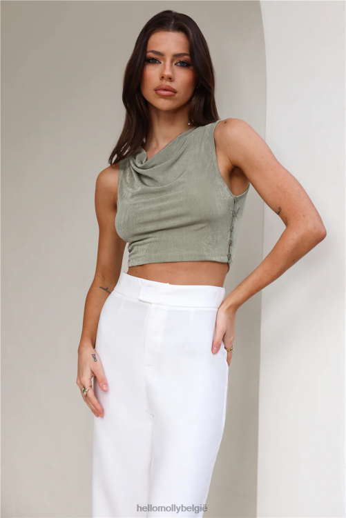 kleding Hello Molly slinky feel crop top groen XR2L7960