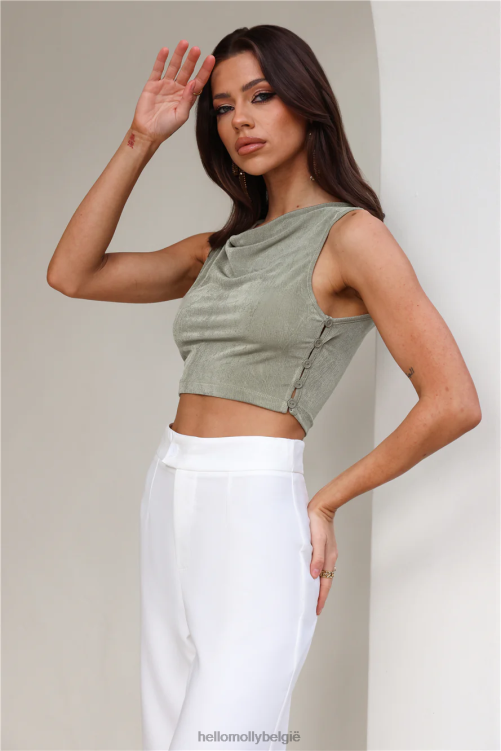 kleding Hello Molly slinky feel crop top groen XR2L7960