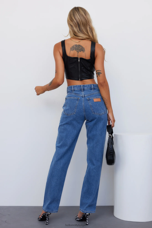 kleding Hello Molly soulmate kunstleer crop zwart XR2L8199