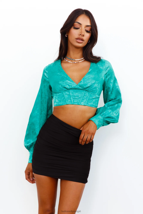 kleding Hello Molly speel een spelletje crop aqua XR2L8427
