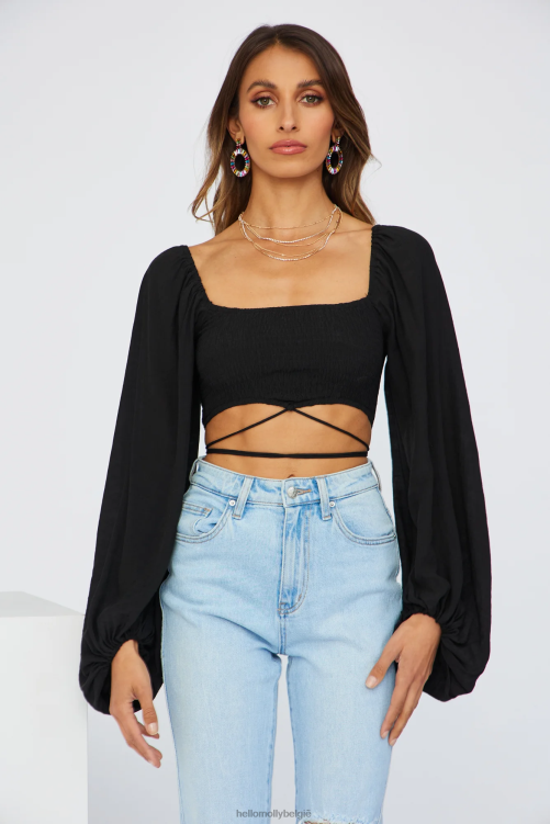 kleding Hello Molly styling dagelijkse crop zwart XR2L8433