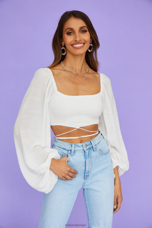 kleding Hello Molly styling dagelijkse krop wit XR2L8472