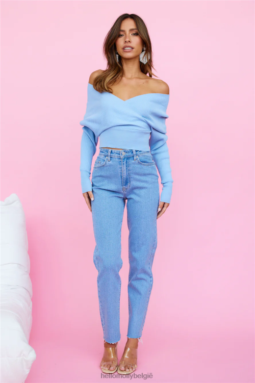 kleding Hello Molly think tweemaal gebreide top blauw XR2L8109