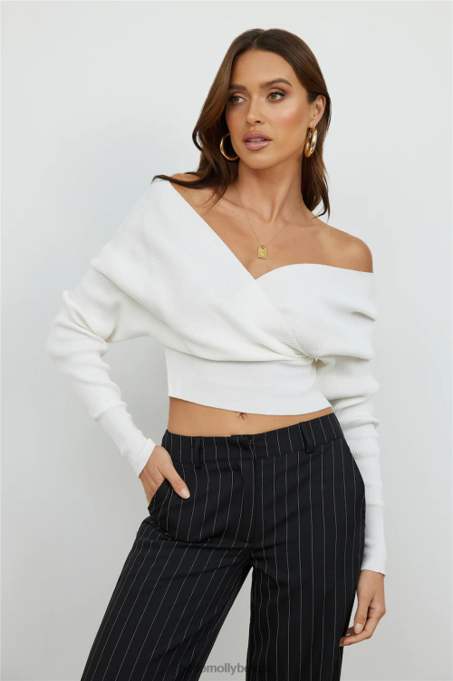 kleding Hello Molly think tweemaal gebreide top wit XR2L8050