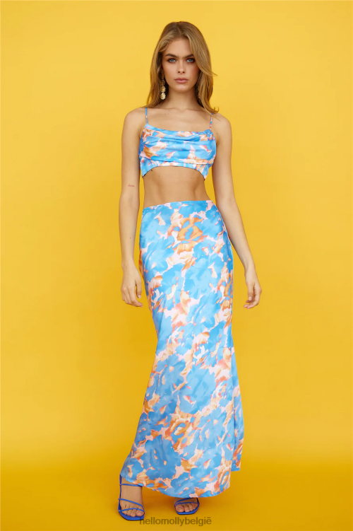 kleding Hello Molly verborgen achter je ogen crop top blauw XR2L8133