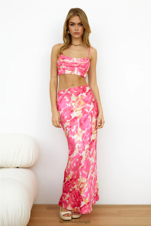 kleding Hello Molly verborgen achter je ogen crop top roze XR2L8151