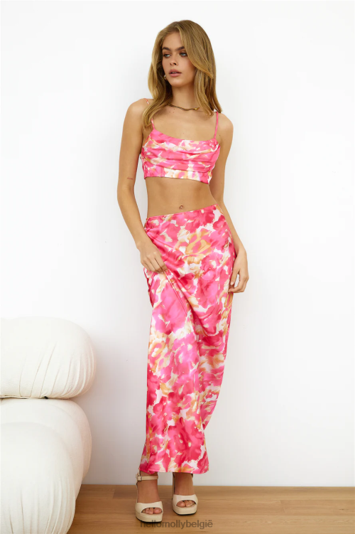 kleding Hello Molly verborgen achter je ogen crop top roze XR2L8151