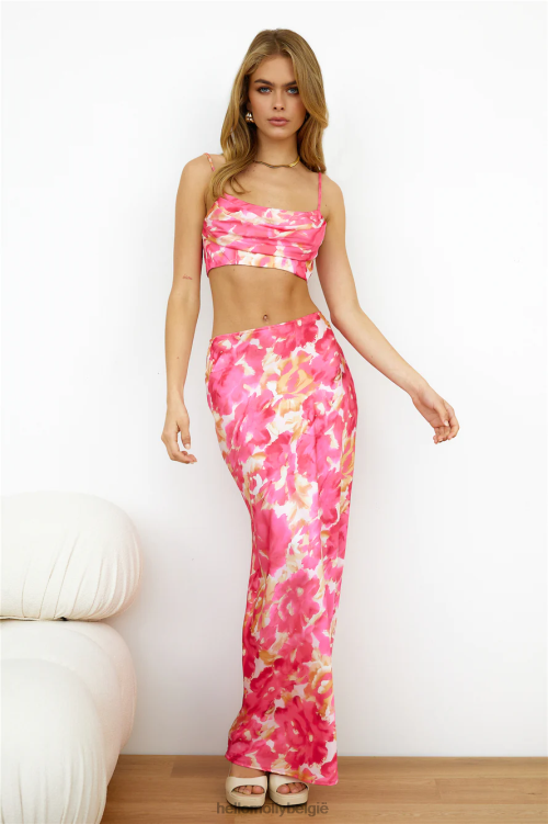 kleding Hello Molly verborgen achter je ogen crop top roze XR2L8151