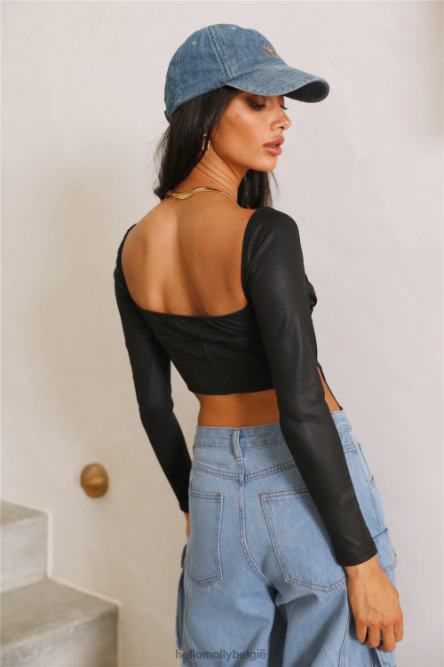 kleding Hello Molly vergeet nooit crop zwart XR2L8286