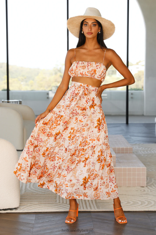 kleding Hello Molly verse mokka crop bloemen XR2L8419