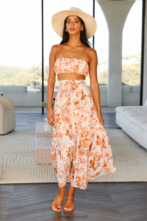 kleding Hello Molly verse mokka crop bloemen XR2L8419