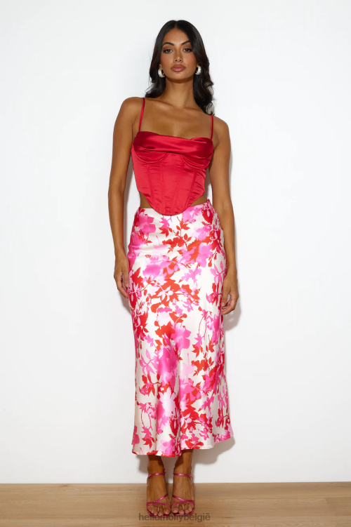 kleding Hello Molly vetgedrukte stappen snijden rood XR2L8091