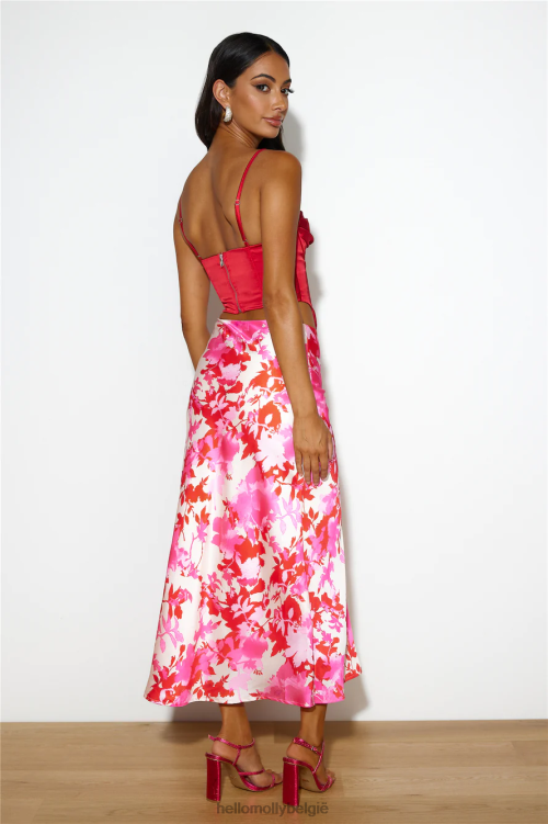 kleding Hello Molly vetgedrukte stappen snijden rood XR2L8091