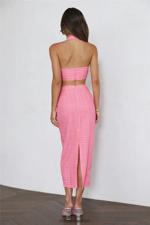 kleding Hello Molly voor de zomer crop top roze XR2L8016