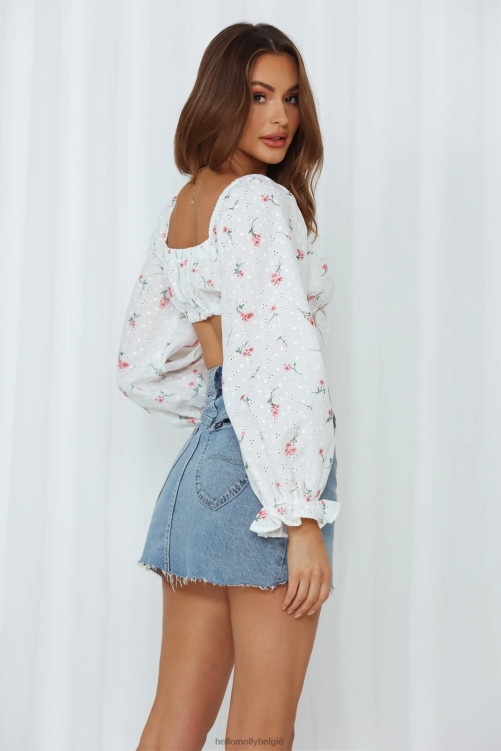 kleding Hello Molly waar ben je roze crop top XR2L8479