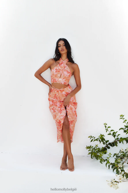 kleding Hello Molly zomerse liefdesset oranje XR2L8076